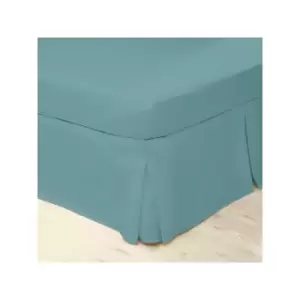 Image of Easycare Polycotton Percale 200 Thread Count Box Pleat Platform Valance, Teal, King - Belledorm