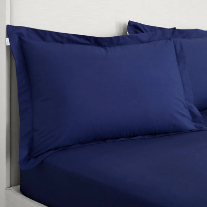 Image of Bianca '200 Thread Count Cotton Percale' Oxford Pillowcases Navy