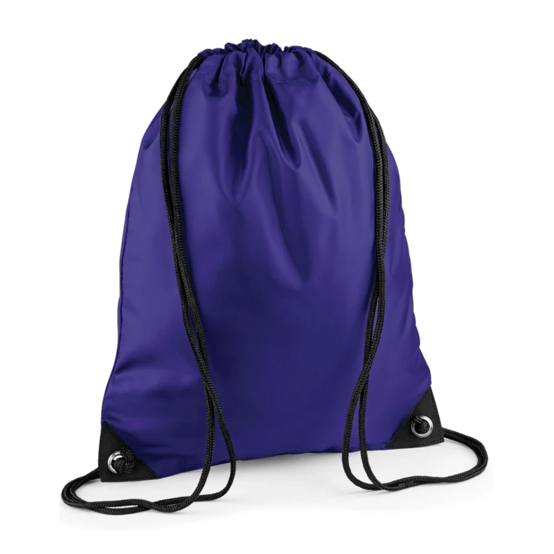 Image of Bagbase Mens Premium Drawstring Bag in Purple Purple Male