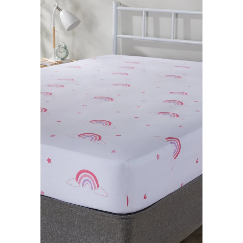 Image of Homelife Unicorn Rainbows Kids Fitted Sheet - None None Double