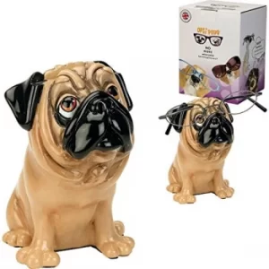 image of Arora 8017 Pug Tan Dog-Optipaws Glasses Holder by Little Paws, Multicolour, One Size