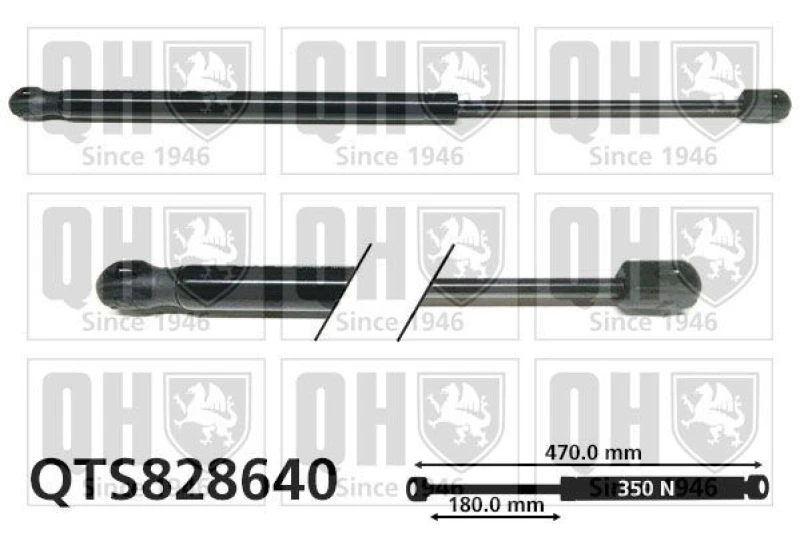 Image of QUINTON HAZELL Tailgate strut QUINTON HAZELL QTS828640