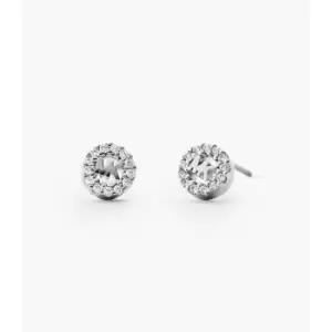 image of Michael Kors Womens Sterling Logo Studs - Silver