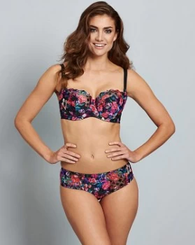 image of Panache Floris Black Floral Balcony Bra