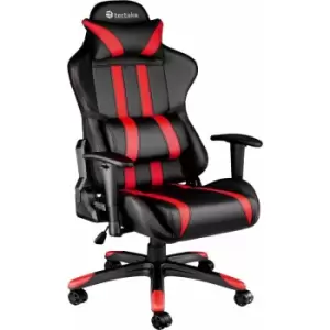 Image of Gaming chair premium - office chair, computer chair, ergonomic chair - black/red - black/red