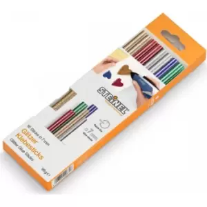 image of Steinel Multicoloured Glitter Glue Sticks 7mm 150mm Pack of 16