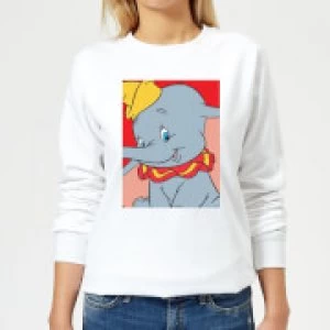 Image of Dumbo Portrait Womens Sweatshirt - White