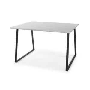 Image of Core Products Aspen Rectangular Table with Black Metal Legs, High Gloss Grey