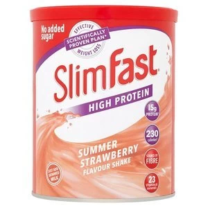 image of SlimFast High Protein Summer Strawberry Flavour Shakes 438g