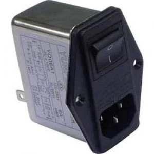 Image of Mains filter IEC socket switch 2 fuses 250 V AC 6 A 0.8