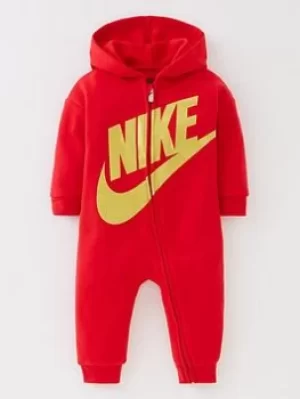 Image of Nike Metallic Hbr Gifting Coverall, Red, Size 6 Months, Women