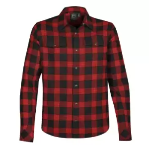 image of Stormtech Mens Logan Snap Front Shirt (XL) (Black/Red Plaid)