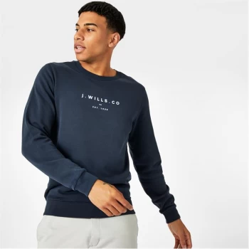 Image of Jack Wills Cruxton Graphic Logo Sweatshirt - Navy