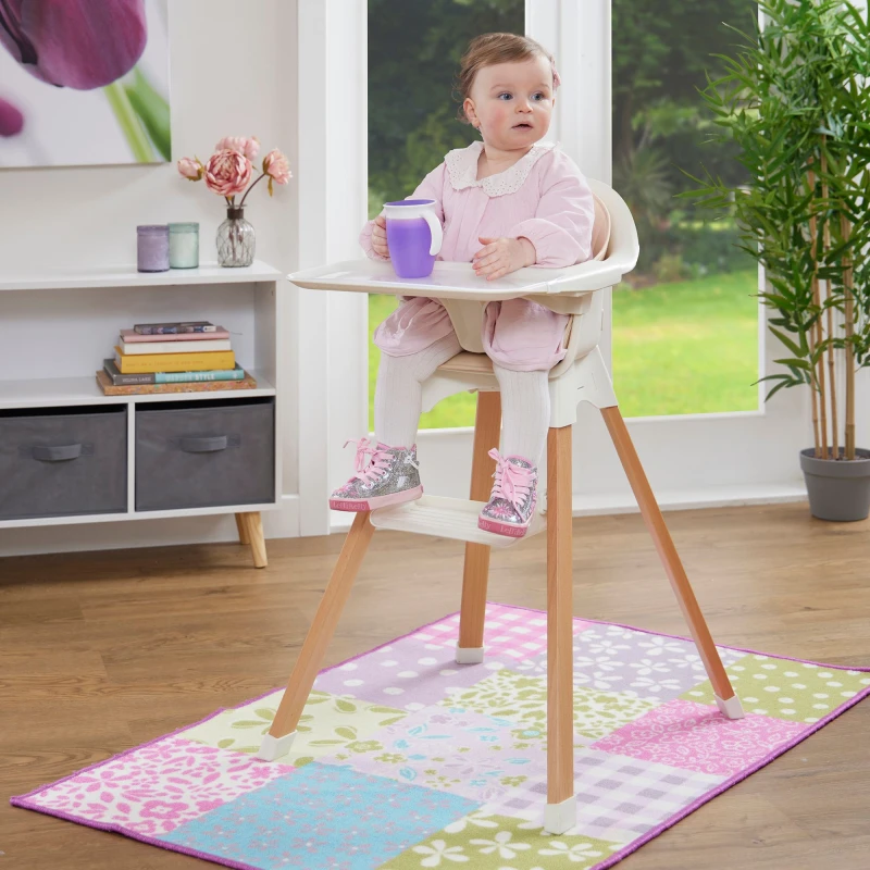 Image of Liberty House Toys Kids Highchair - White and Beechwood, White LHT8902W