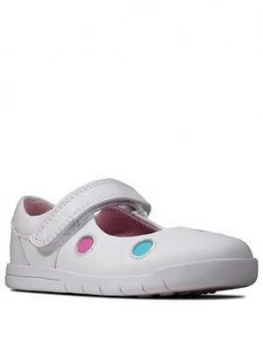 Image of Clarks Toddler Girls Emery Dot Shoes - White, Size 4 Younger