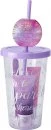 Image of Style & Grace Glitz & Glam Travel Cup Gift Set - 30ml Hand Lotion, 8ml Lip Gloss - Vanilla, Nail File, Drink Cup with Straw