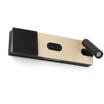 Image of Faro Lighting - Faro MAGOS - Integrated LED Reading Light Wall Light Black, 2700K