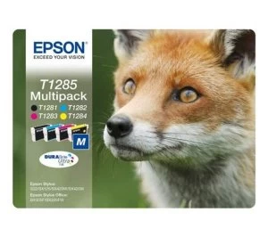 Image of Epson Fox T1285 Black And Tri Colour Ink Cartridge