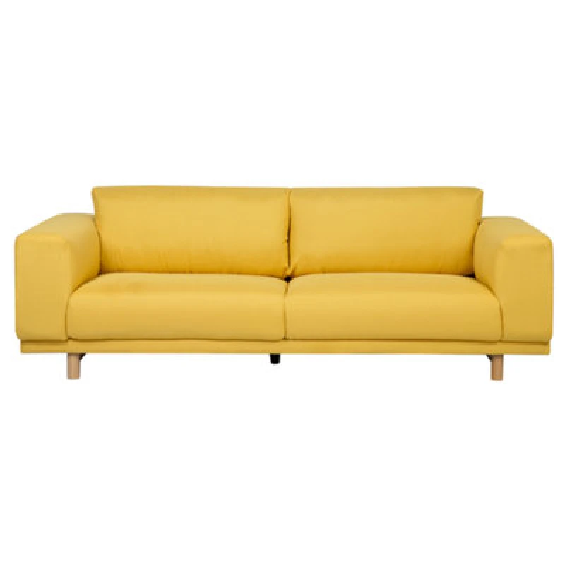 Image of Beliani Sofa 3 Seater Nivala Fabric Yellow