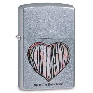 Image of Zippo Kurt Cobain Heart Chrome Regular Windproof Lighter