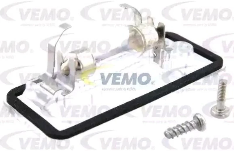 Image of VEMO V10-84-0002 Number Plate Light Right, C5W, Halogen, with shrink squeeze connector, Original VEMO Quality Licence Plate Light (293)