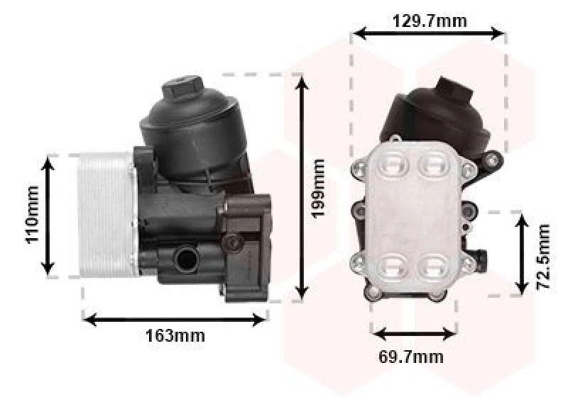 Image of VAN WEZEL Engine oil cooler VAN WEZEL 58013720