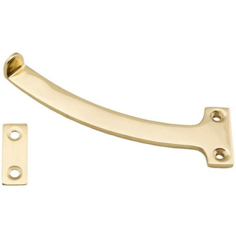 Image of Loops PAIR Quadrant Arm Casement Window Stay 150mm Polished Brass Window Fitting Metallics