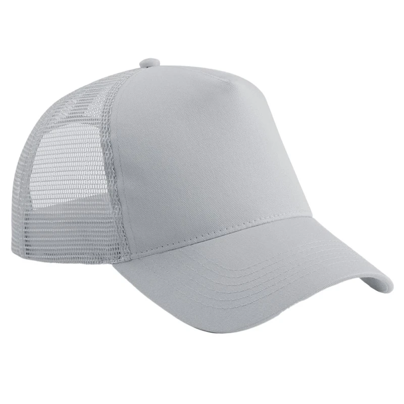 Image of Beechfield Beechfield Men Snapback Trucker Cap in Light Grey Light Grey One Size Male 5063425933464
