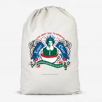 Image of Elf Xmas Cheer Cotton Storage Bag - Large