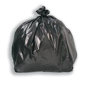 image of 5 Star Facilities Bin Liners Light Duty 95 Litre Capacity W465xD260xH960mm 13 Micron Black Pack 200