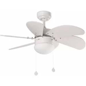 image of Faro Palao 1 Light Small Ceiling Fan White with Light, E14