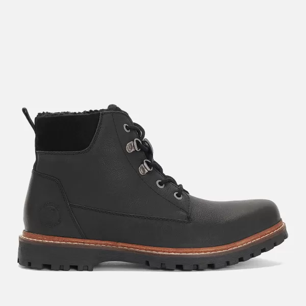 Image of Barbour Mens Storr Waterproof Leather Lace Up Boots - Black - UK 8