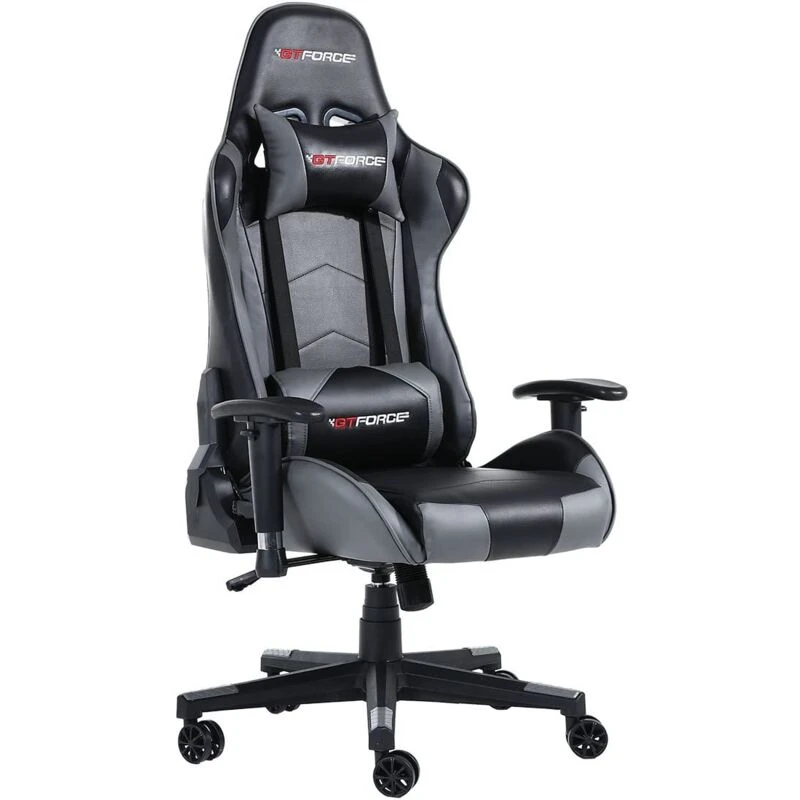 Image of Gtforce Pro Fx Reclining Sports Racing Gaming Office Desk PC Car Faux Leather Chair (grey), Grey 5.05574E+12