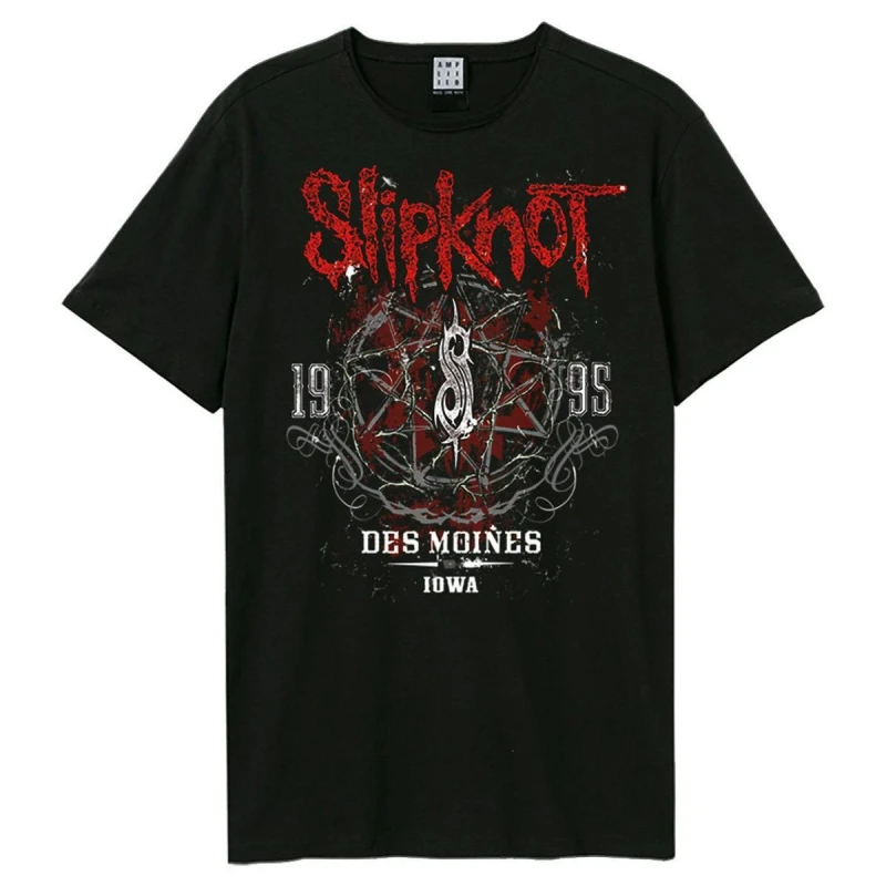 Image of Amplified Mens Des Moines Slipknot T-Shirt in Black Size: Large Black Male L