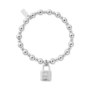 Image of ChloBo Silver Mini Small Ball Padlock Bracelet