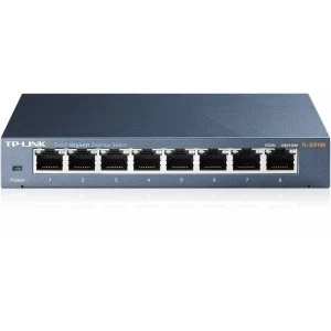 image of TP-LINK TL-SG108 8-Port Gigabit Desktop Switch Steel Case UK Plug