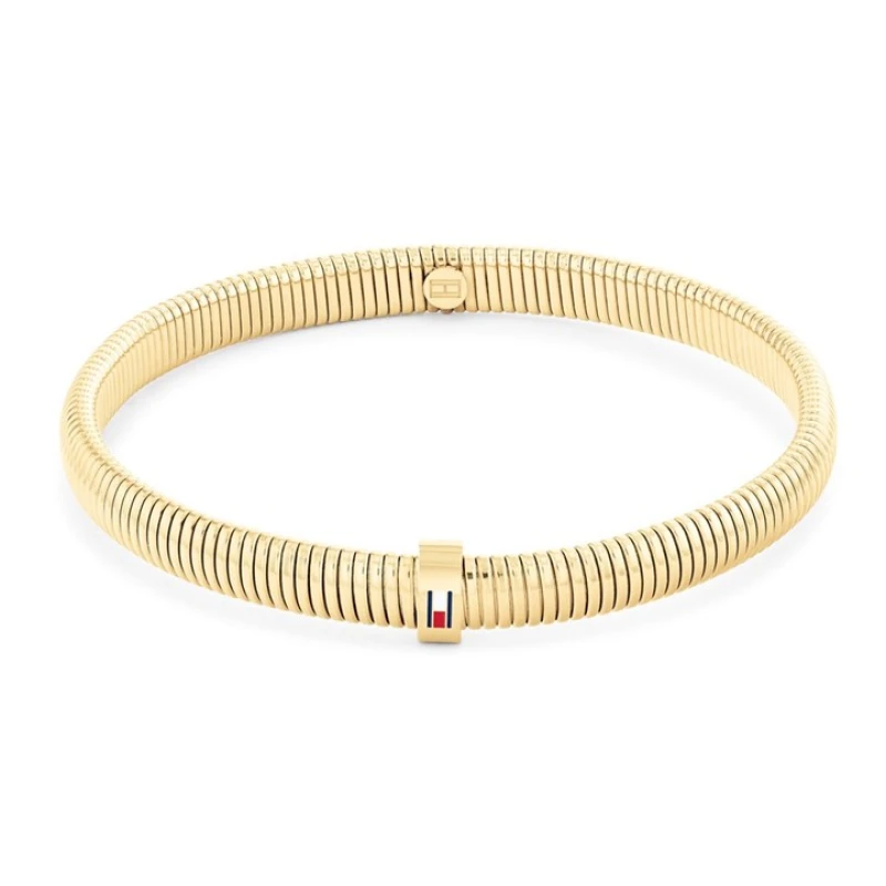 Image of Tommy Hilfiger 2781005 Stainless Steel Glod Tone 6mm Stretch Bracelet - J7359