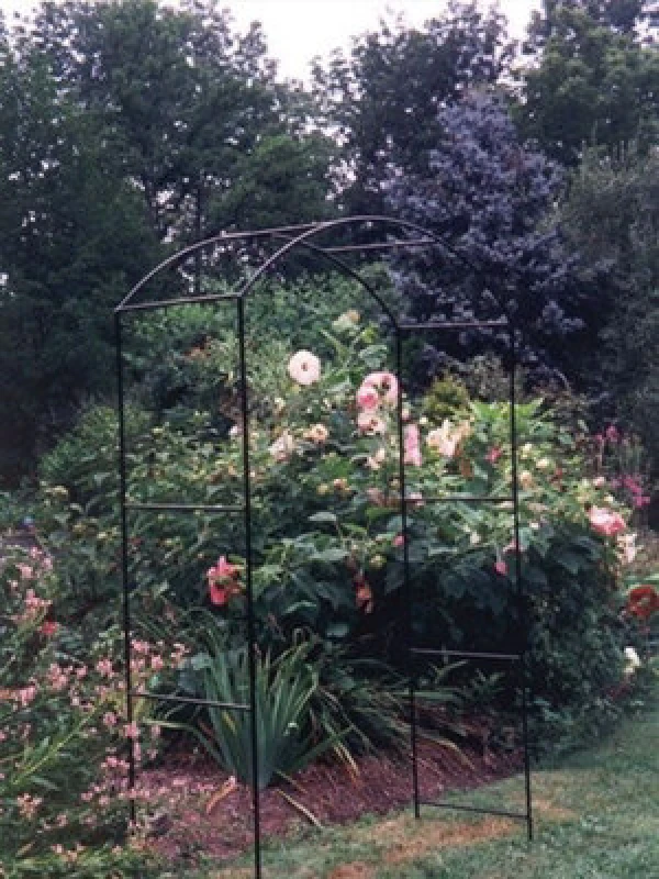 Image of Poppy Forge Monet Softstanding Garden Metal Arch For Climbers, Covered Garden Walkway - Solid Steel - L53.3 X W152.4 X H213.4cm - Black