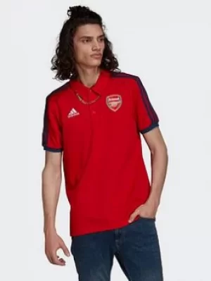 Image of adidas Arsenal 3-stripes Polo Shirt, Red Size M Men