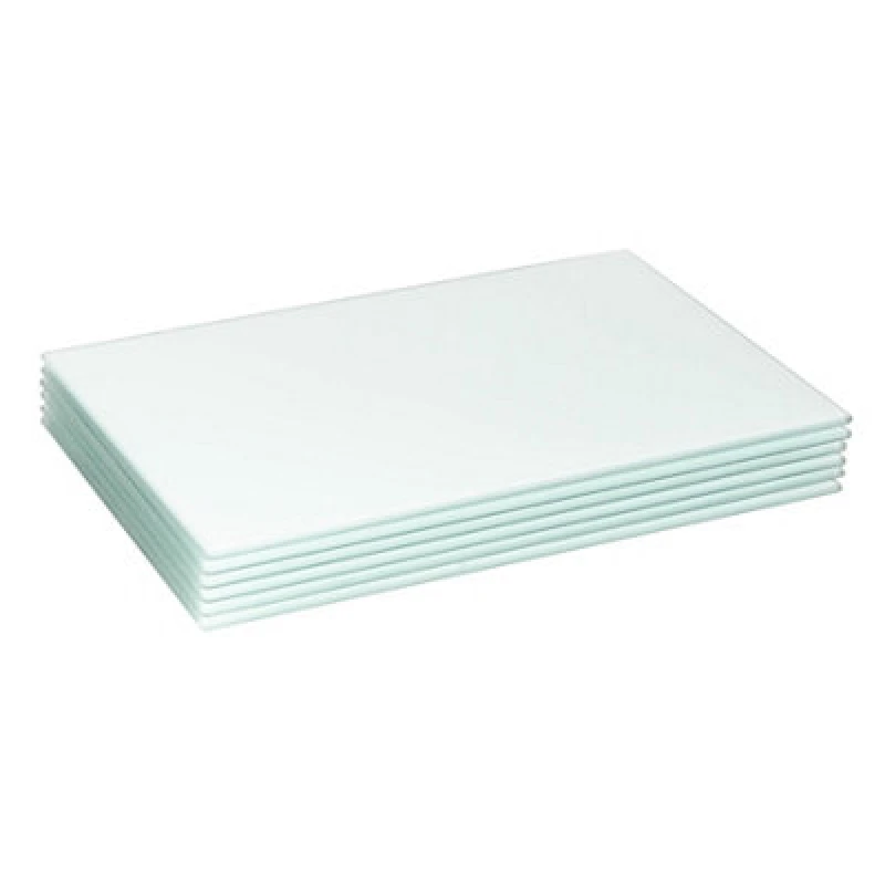 Image of Harbour Housewares 6X Glass Placemats - 40 X 30Cm - White - Dining Table Place Mats Tabletop Protector For Kitchen Worktops