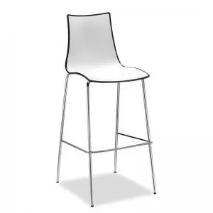 image of Gecko shell dining stool with chrome legs - anthracite