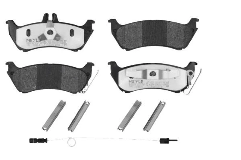Image of MEYLE 025 231 9017/PD Brake pad set Rear Axle, incl. wear warning contact, MEYLE-PD Quality, with anti-squeak plate Brake Pad Set,disc brake (402)