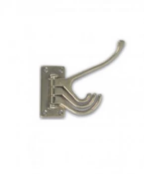 image of Quadruple Coat Hooks in Brass or Chromium plated