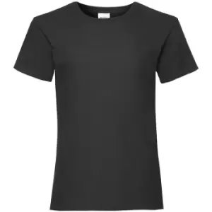 Image of Fruit Of The Loom Girls Childrens Valueweight Short Sleeve T-Shirt (5-6) (Black)