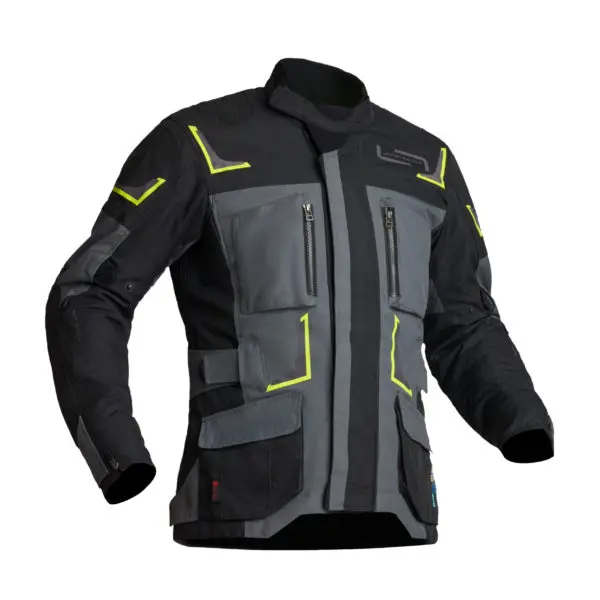 Image of Lindstrands Myrvik Textile Jacket Gray Black Yellow Size 60