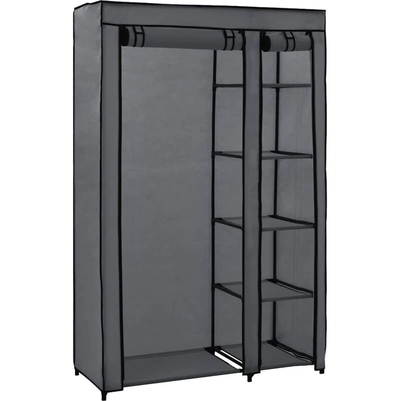 Image of VIDAXL Folding Wardrobe Grey 110x45x175cm Fabric Vidaxl 282423