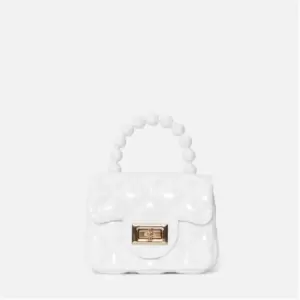 image of Missguided Quilted Mini Jelly Bag - White