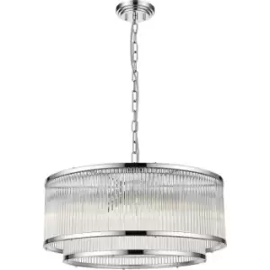 Image of Impex Antigua 6 Light Chrome Crystal Pendant Ceiling Light