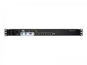 image of 8 port CAT5 1U Hideaway 17" LCD KVM Switch Daisy Chain Dual Rail