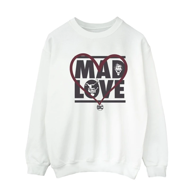 Image of Batman Batman Men Mad Love The Joker & Harley Quinn Sweatshirt in White Size: Small White S Male 5063376329965